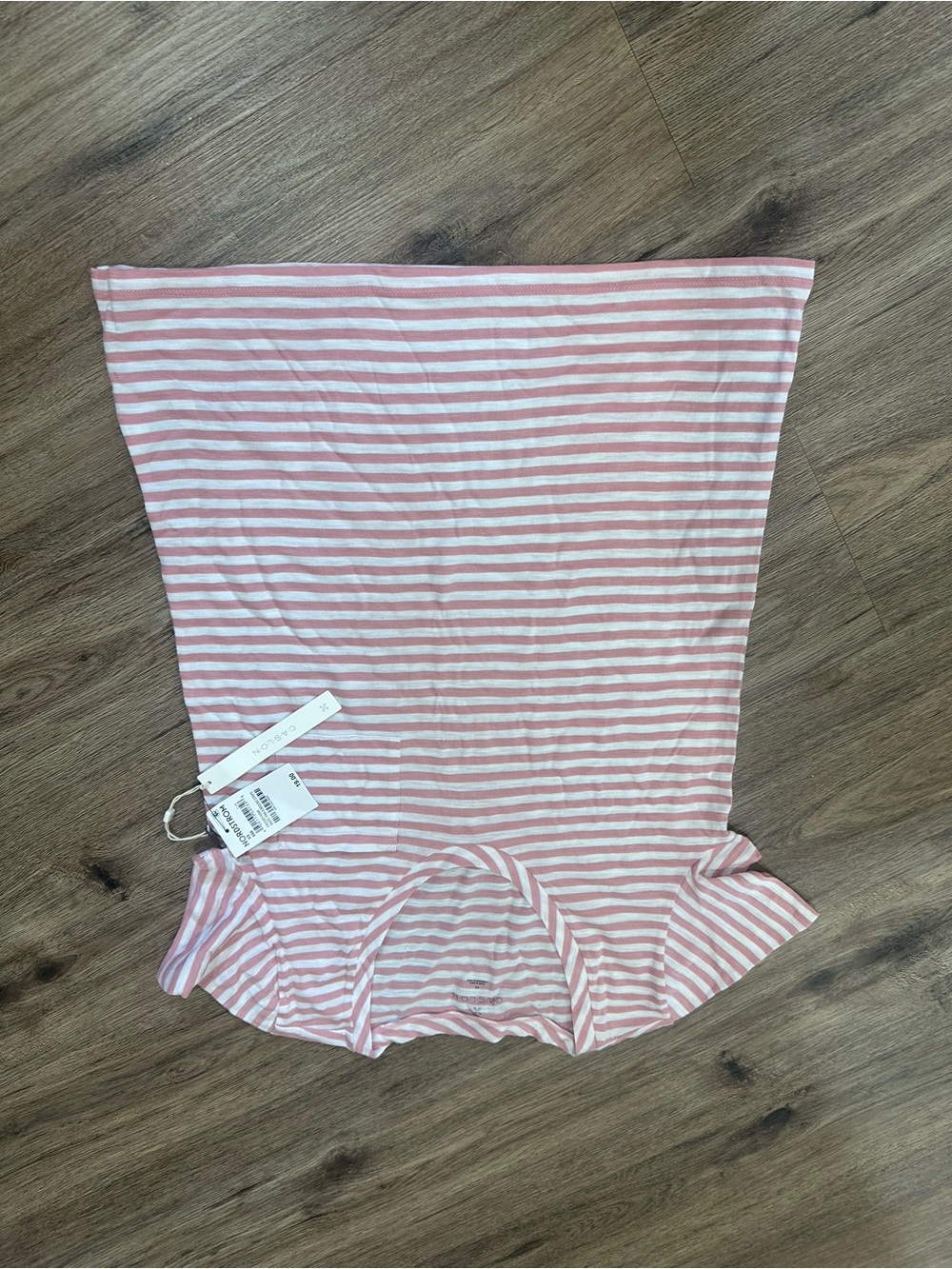 Caslon Pink and White Striped Tube Top